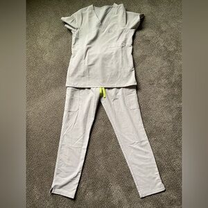 Preowned Figs Scrub Set with Neon Accent